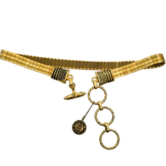 vtg STREETS AHEAD Metal chain belt w Toggle fits S main image 5
